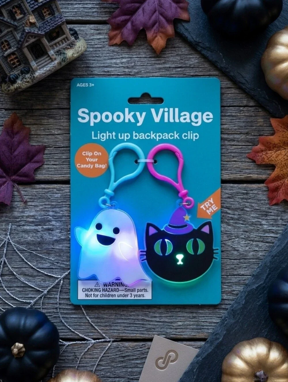 NWT Halloween Spooky Bundle - 4-Wick Skeleton Candle, Towel, Clips & Stickers
